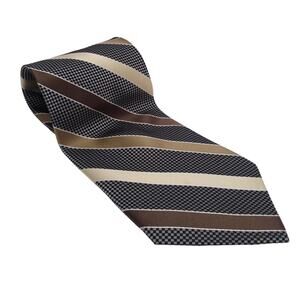 Siena Collezione Brown Striped Silk Tie